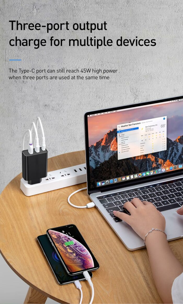 Baseus 60w Quick Charge 4.0 3.0 Multi USB Charger For iPhone Samsung iPad Pro Macbook SCP QC4.0 QC3.0 QC Type C PD Fast Charger