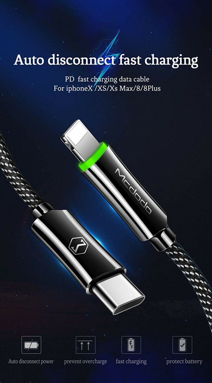 Mcdodo Generation Type C to Lighting PD 18W 2A Fast Charging Cable