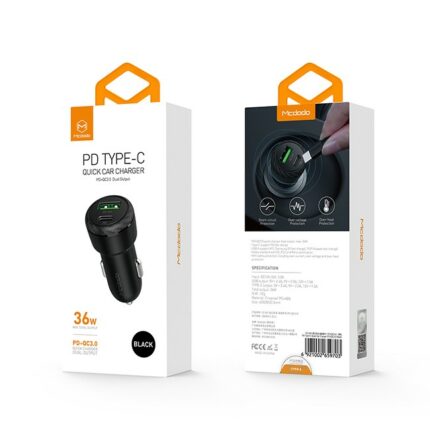 MCDODO PD+QC3.0 DUAL OUTPUT QUICK CHARGE CAR CHARGER- CC597