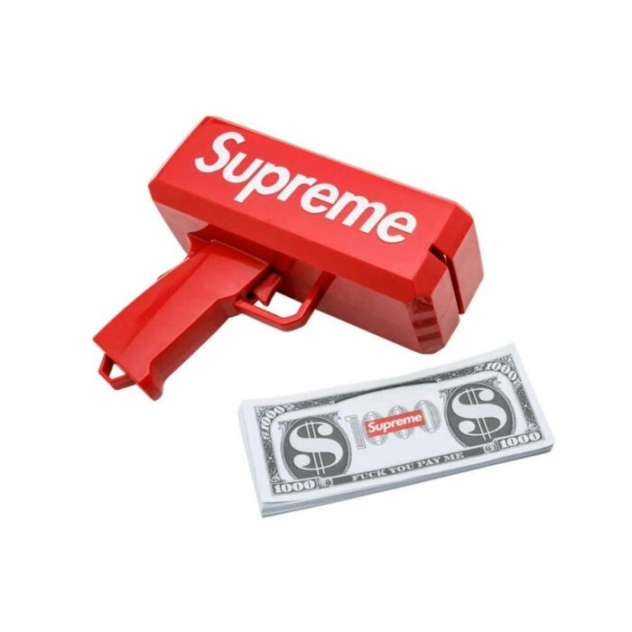 SUPERME GUN,New Cash Cannon Money Gun Make It Rain Money Gun Red Cash Gun Adult Party Toys Fashion Toy Gift(Red)