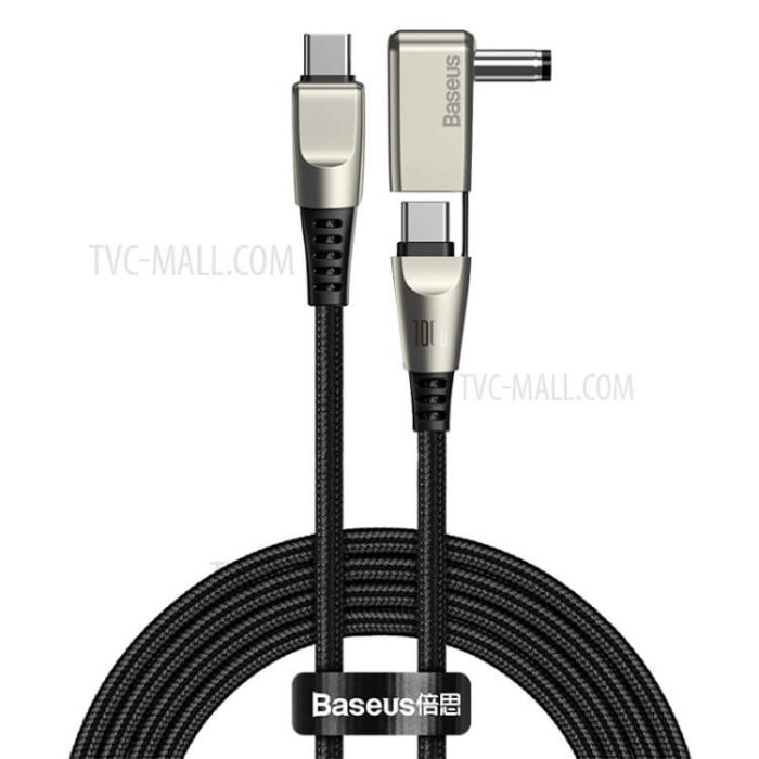 Baseus Flash Series One-for-two Fast Charging Data Cable with Round Head Type-C to C DC 100W 2m