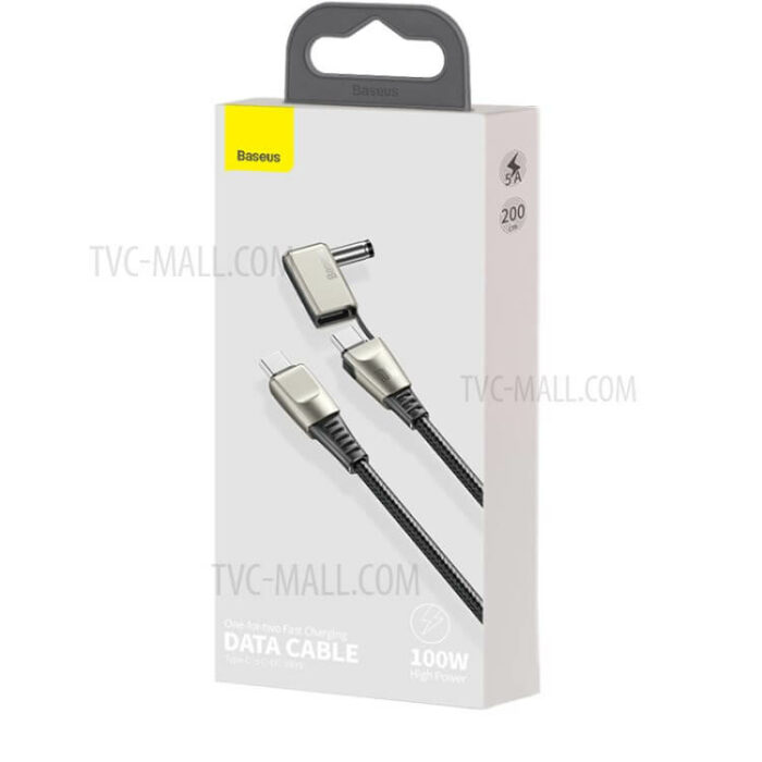 Baseus Flash Series One-for-two Fast Charging Data Cable with Round Head Type-C to C DC 100W 2m